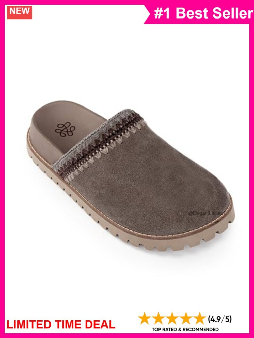 The Sak Bolinas Slip On Mule Clog Suede Leather Insole Cushioned Comfy